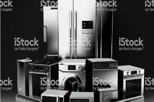 3D illustration of appliance on black background